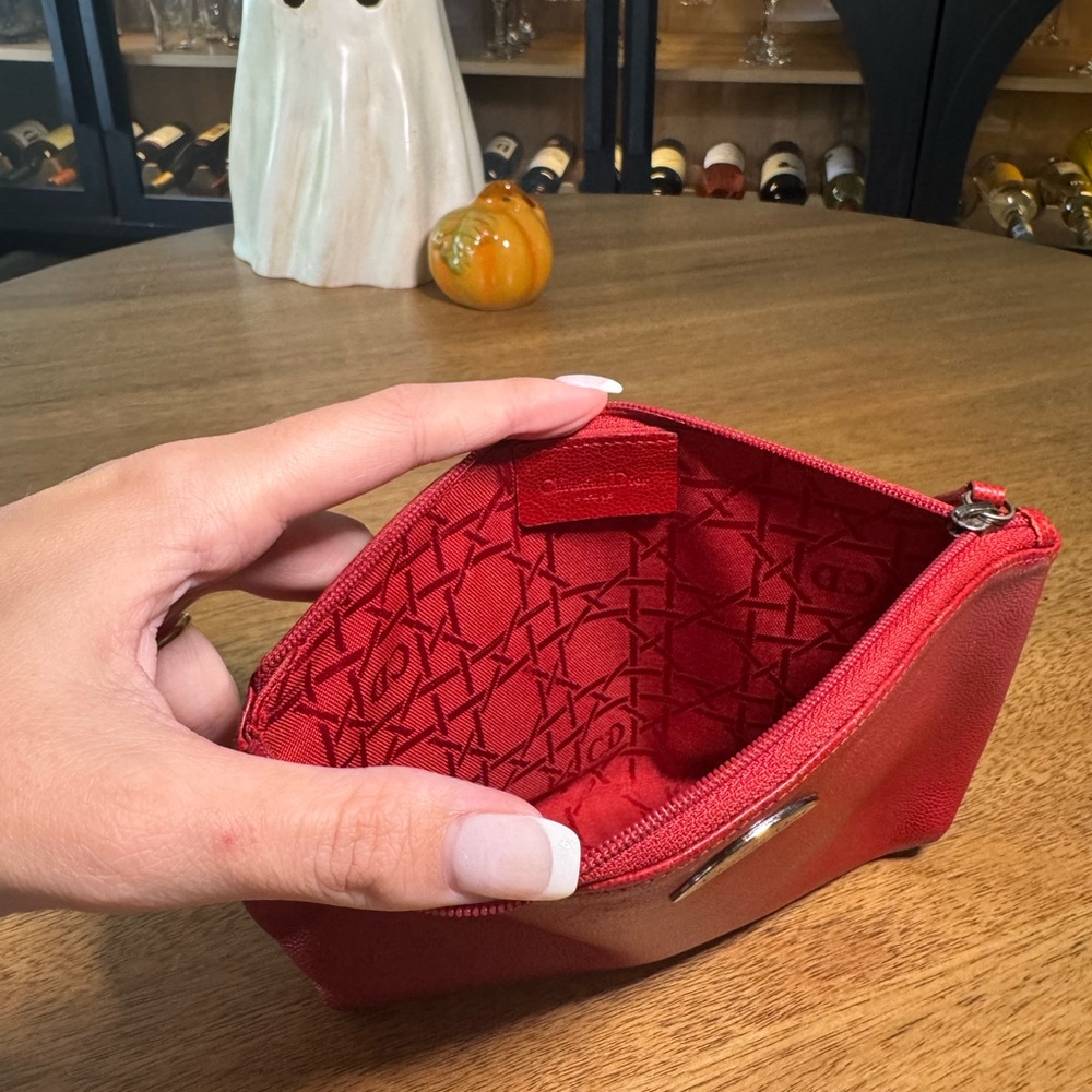 Dior Red Leather Pouch - Picture 3 of 4